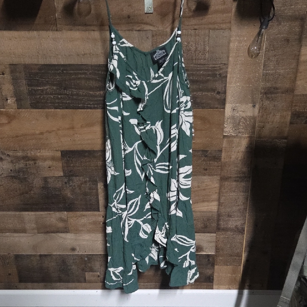 Angie Asymmetrical Green and White Dress